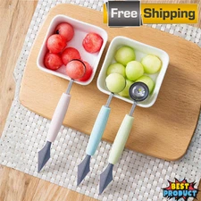 1pc Stainless Steel Melon Scoop Modern Double Head Melon Baller For Kitchen