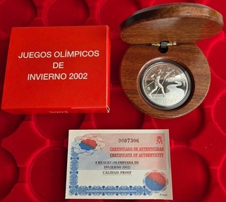 Spanien 10 Euro Olympische Winterspiele 2002 Silber PP Espana Silver Proof ORIG.