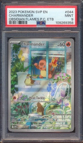 2023 POKEMON OBSIDIAN FLAMES CHARMANDER POKEMON CENTER ETB #044 PSA 9!