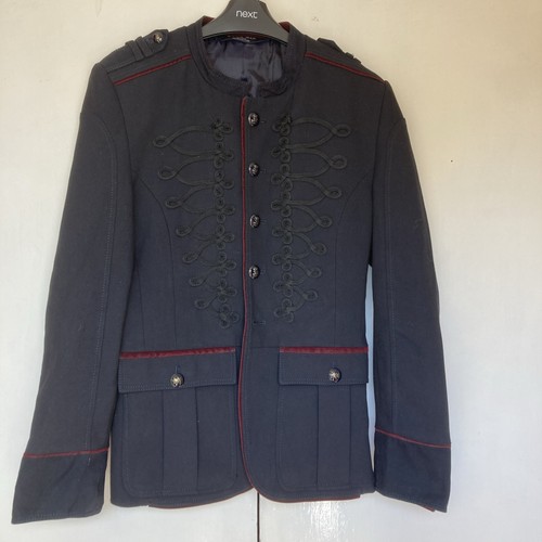 Zara Man Military Coat Blazer Jacket Black Napoleon Officer Baroque Mens Medium
