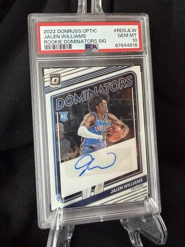 JALEN WILLIAMS PSA 10 2022-23 PANINI DONRUSS OPTIC ROOKIE DOMINATORS AUTO 19/49