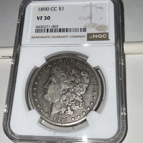 1890 CC Morgan Silver Dollar NGC Graded VF 30