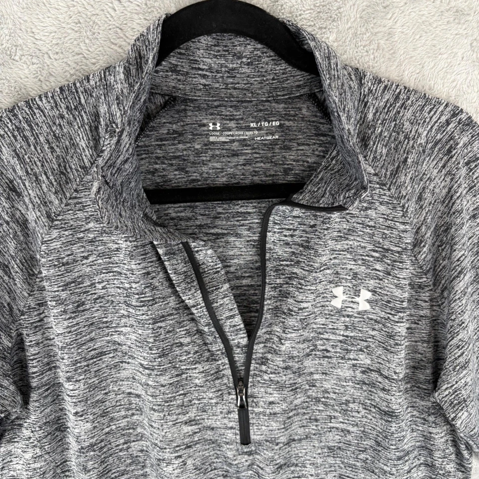 Under Armour Hombres XL HeatGear Gris 1/2 Cremallera Ligero Pullover Manga Larga Camisa Foto 2 de 4
