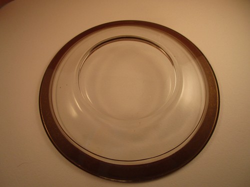 Set vintage Morgantown vetro trasparente oro set di 4 piatti pranzo insalata A - Foto 9 di 11
