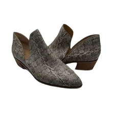 Sole Society Sz 10 Jaznae Leather Snake Skin Pattern Ankle Slip On Bootie NEW