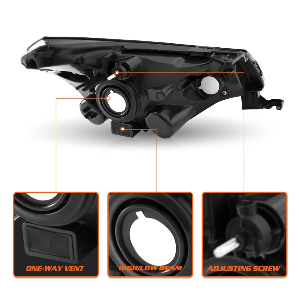 Faros de carcasa negros L+R para Ford Focus 2008 2009 2010 2011 [estilo de fábrica] Foto 4 de 4