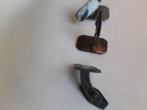 Vintage Manschettenknöpfe Set – Perlmutt-Intarsien, zeitloses Design, 4 Paare - Bild 4 von 4