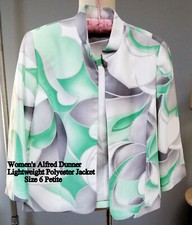 EUC Women's Vintage Alfred Dunner Lightweight Green Jacket Blazer Size 6 Petite