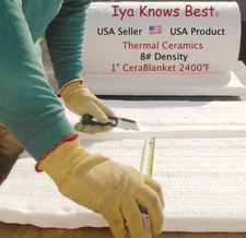 1" CeraBlanket 4"x24" Ceramic Fiber Blanket Insulation 8# Thermal Ceramics 2400F
