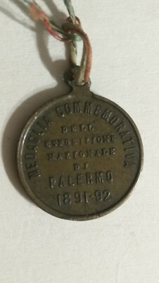 Umberto I King of Italy Commemorative Medal Palermo Olivieri Exhibition 