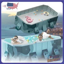 About 3M Family/Kids/Adults Foldable Outdoor Swimming Pool Above Ground Garden