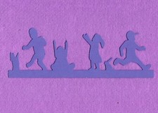 CHILDREN PLAYING border die cuts scrapbook cards