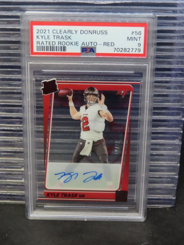 Kyle Trask Panini Clearly Donruss #56 Rated Rookie Autograph-Red