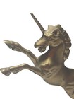 Vintage Solid Brass Unicorn Horse on Brass Stand Mythical Magical Figurine