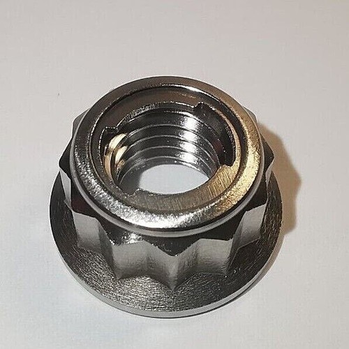M8 x 1.25mm Titanium Grade 5 TC4 12 point Bi-Hex flange Lock Nut - Picture 2 of 14