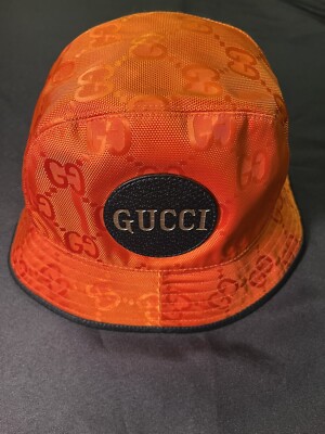 GUCCI GG RETRO ORANGE CAP M MEDIUM OFF THE GRID BUCKET HAT