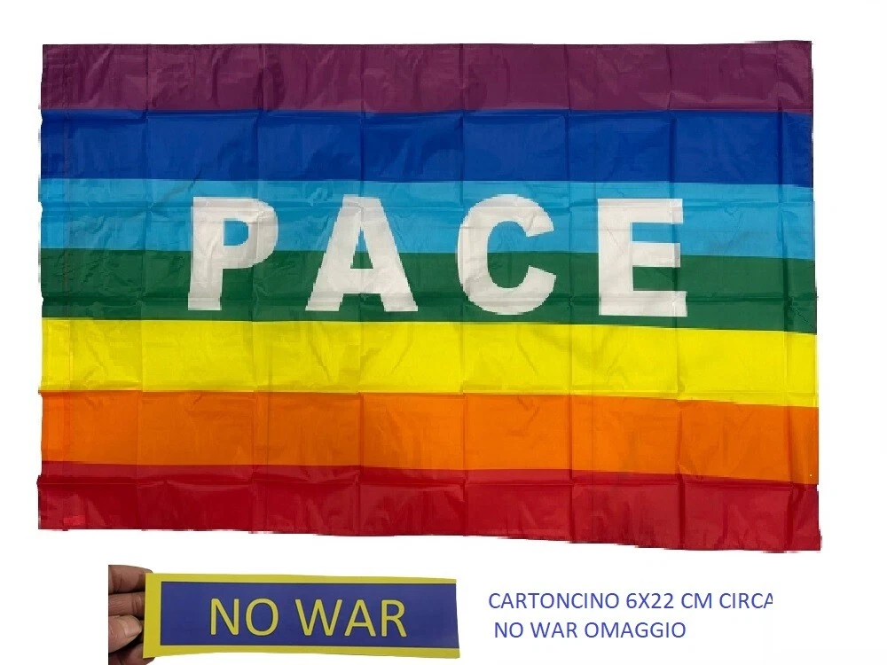 Bandiera palestinese della colomba della pace: striscione attivista in popeline di poliestere bifacciale giallo - Italia