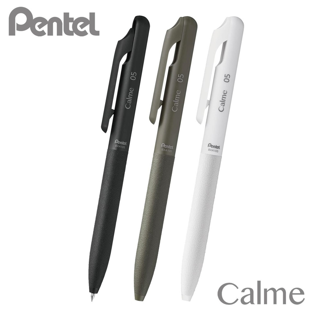 PENTEL CALME Silent Clicking Ball Point Pen 3pcs 0.5mm Japan Made