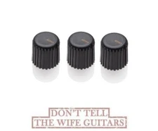 3 EMG Black BV Knobs Plastic Guitar/Bass Pot Knobs USA Made w/ Allen Screw 