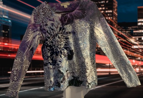 Camicia donna usata ColdWater Creek top tinta floreale taglia XS - Foto 1 di 10