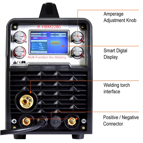 Aluminium 5 IN 1 MIG Welder 220V MIG MMA Stick Lift Tig Welding Machine 200A DE - Picture 8 of 13