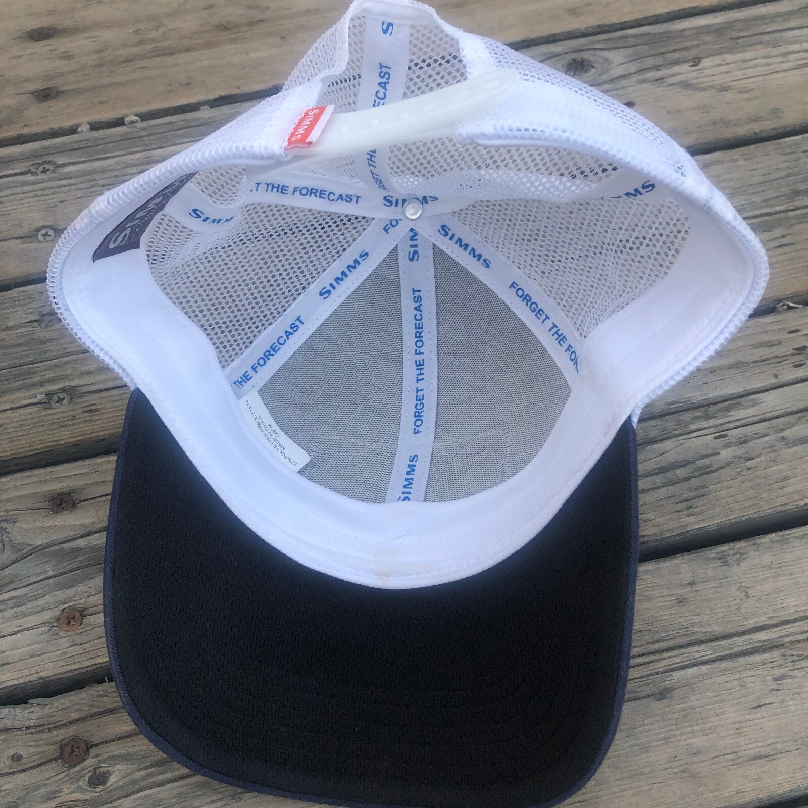 Simms Fishing Hat Cap Montana Logo Trucker Mesh Blue… Gem