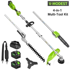 4-in-1 Garden Tool Set Cordless String Trimmer/Edger Pole Hedge Trimmer/Pole Saw