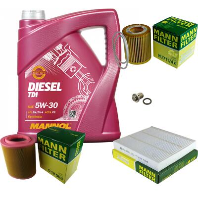 MANN Inspektionspaket 5L MANNOL Diesel TDI 5W-30 für Alfa Romeo 159 Sportwagon