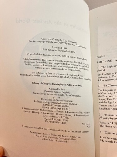 Bisexuality in the Ancient World by Eva Cantarella (1994, Trade Paperback) - Picture 6 of 10