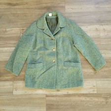 Vintage 60s Mod Edinburgh Woolen Mills Green Tweed Made In Great Britain