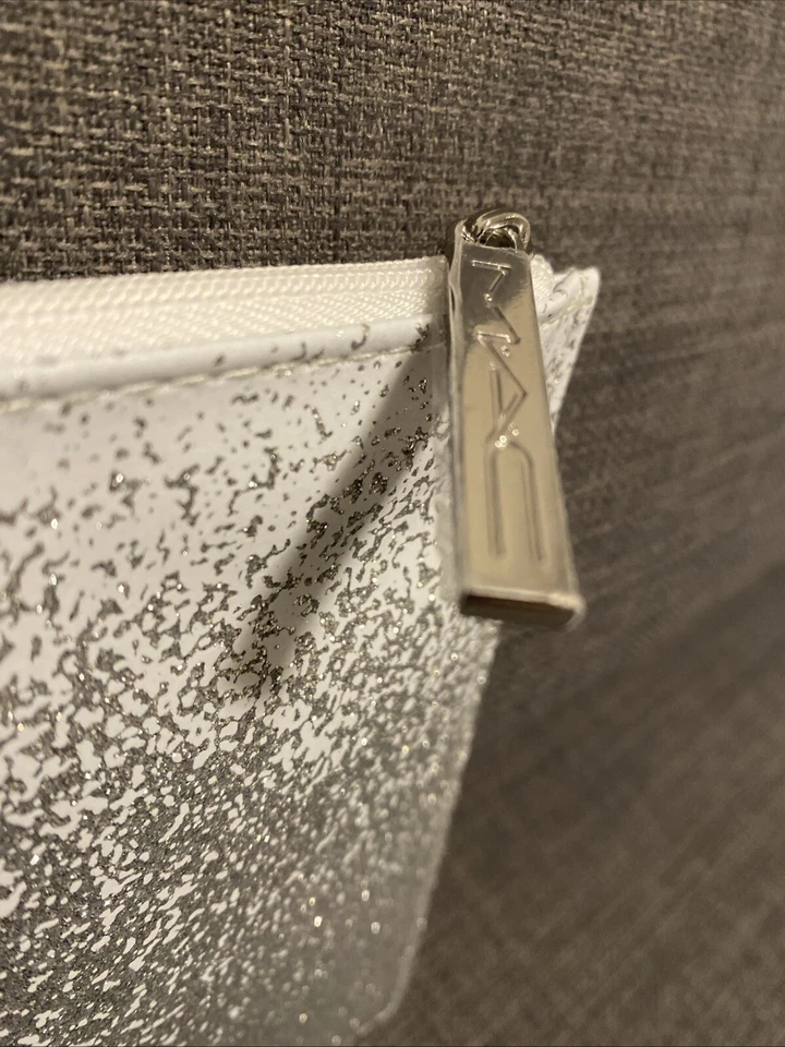 MAC Limited Edition White/Silver Fabric Cosmetic Makeup Bag 8"x5" NEW AUTHENTIC - Image 4 of 4