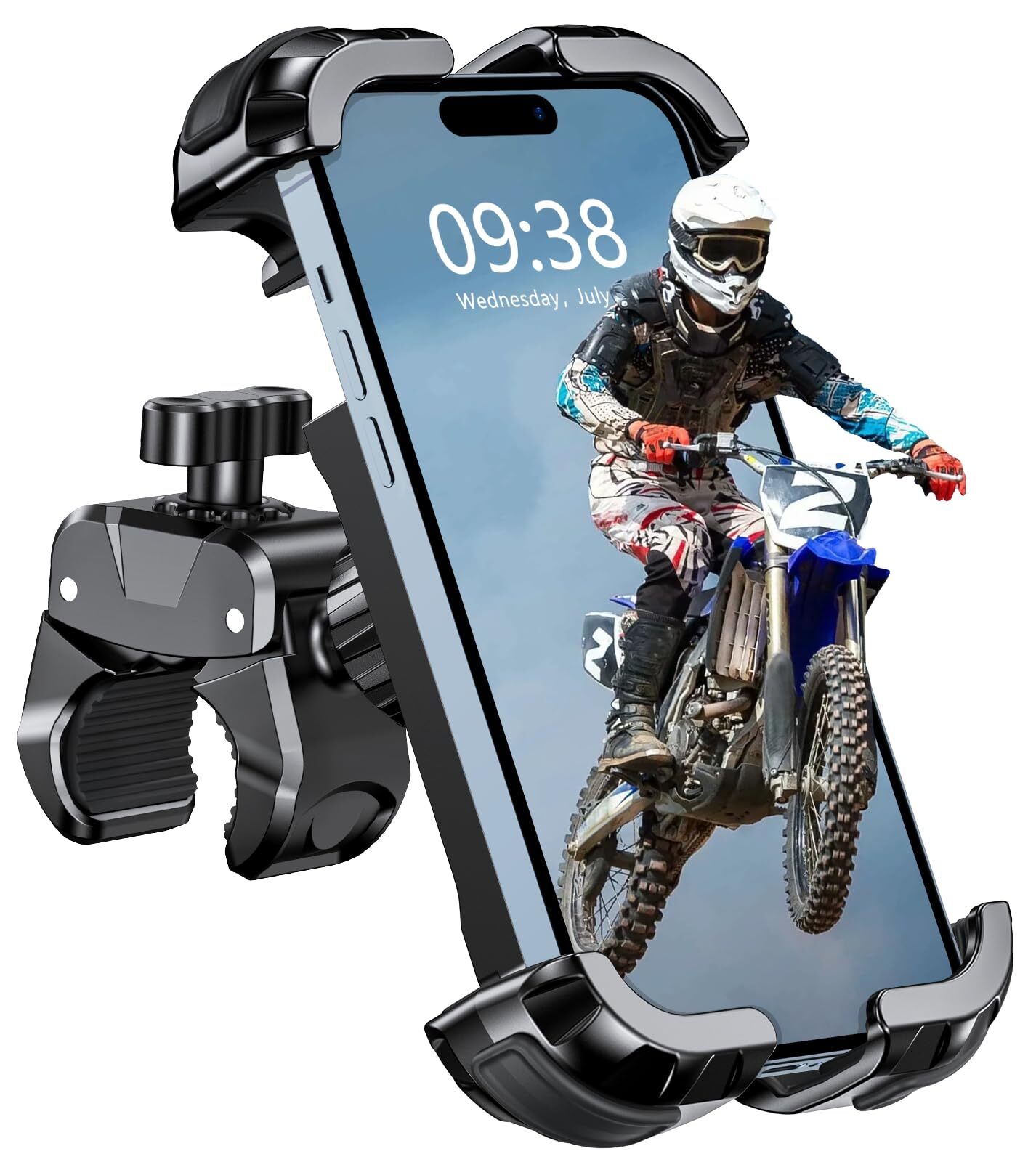 Motorcycle Phone Mount, Upgrade Bike Phone Mount [1s Lock][Secure Protection]...