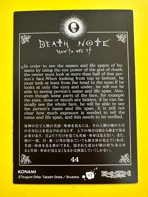 Near No.44 Death Note Trading Cards Game japanese F/S Rare | eBay