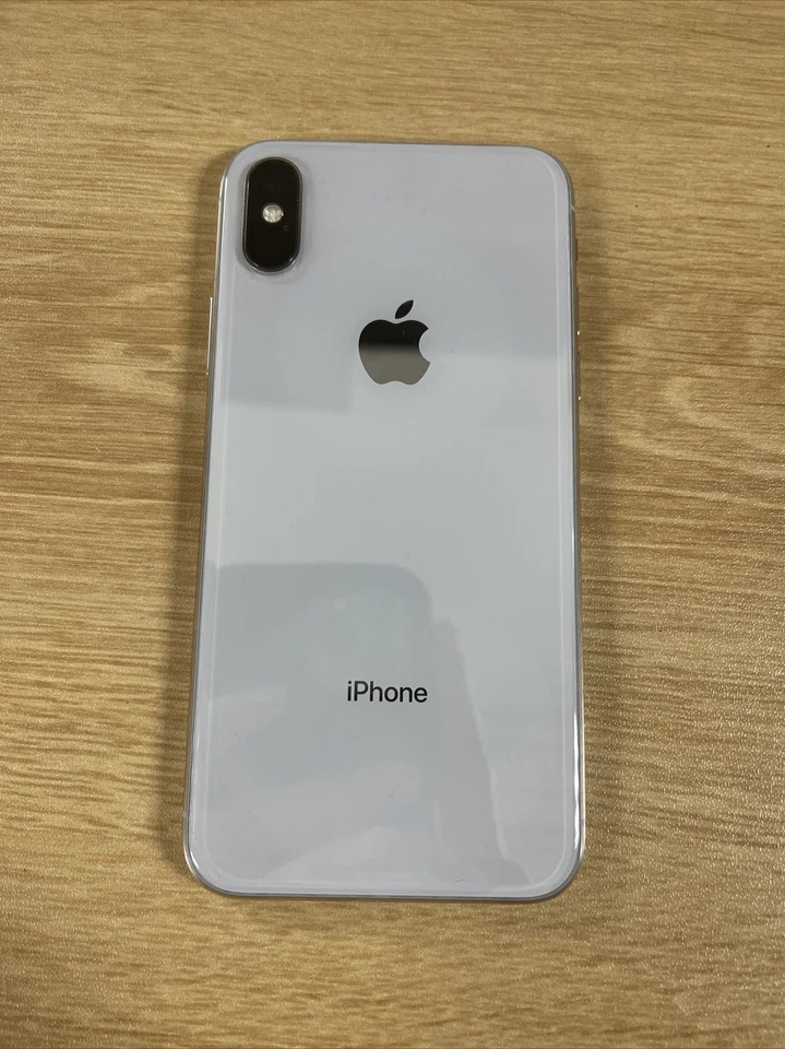 Repuesto Carcasa Trasera iPhone X Marco Plateado Blanco Con Piezas Pequeñas Grado B Foto 2 de 4