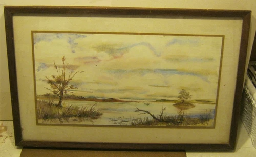 ART Watercolor LAKESCAPE Painting SIGNED T. Kuyper DATED 1974 WONDERFUL!
