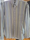Vintage Stafford SHIRT 16 35 Stripe Cotton Polyester Green Blue