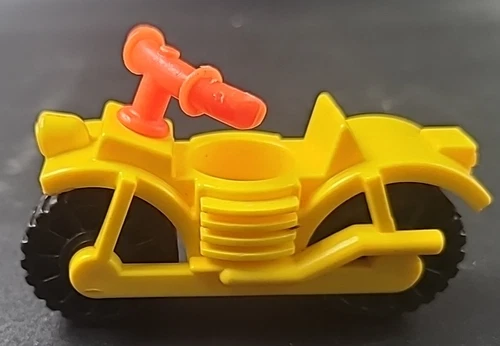 Vintage 70s Fisher Price Little People Yellow Motorcycle Vehicle