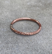 Copper Ring Stackable Hammered Rings band Size 7.5 Wedding Ring Unisex thin 2mm