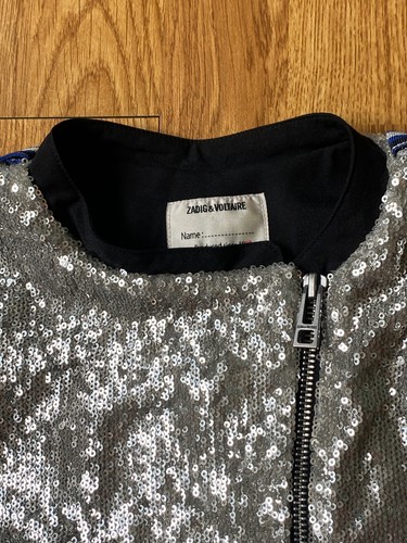 Chaqueta de lentejuelas plateadas para niñas ZADIG & VOLTAIRE talla 10-138 - Imagen 3 de 13