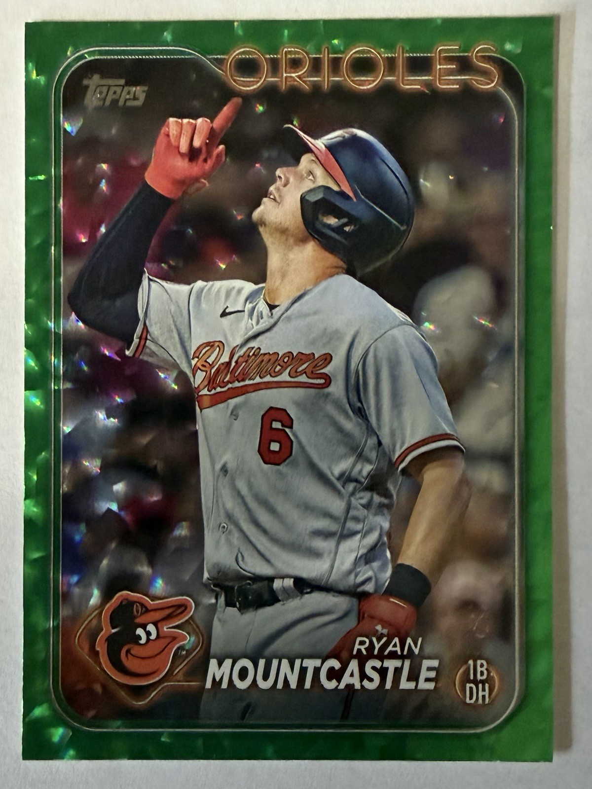 2024 Topps Series 1 Ryan Mountcastle #34 Green Crackle Foil /499 Orioles