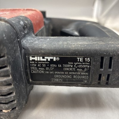 HILTI ロータリーハンマードリル TE15 (D4183wY) Hilti TE 15 Rotary Hammer Power Drill 115V Corded Electric W/Case