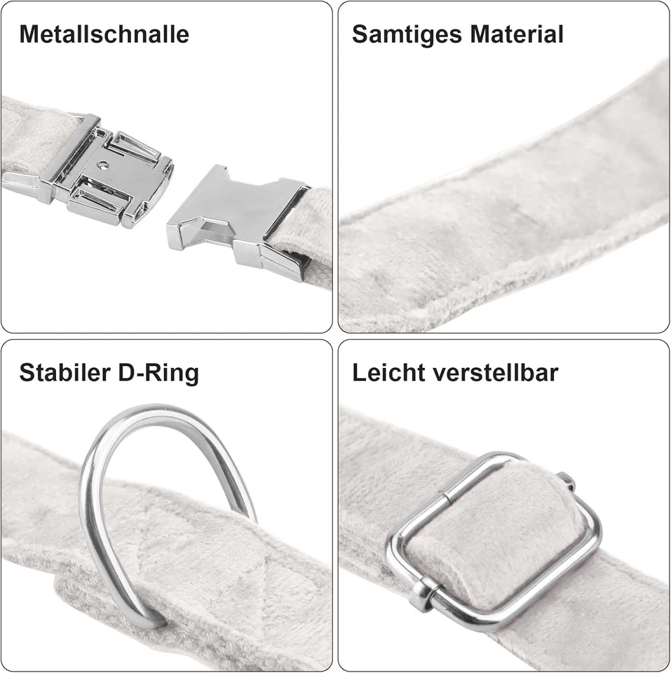 Collare Cane, Papillon Cane Collare per Cani Velluto, Collare per Cani Comodo Re - Immagine 2 di 4