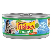 Purina Friskies Indoor Cat Food Ocean Whitefish Dinner 24 x 5.5 oz Cans