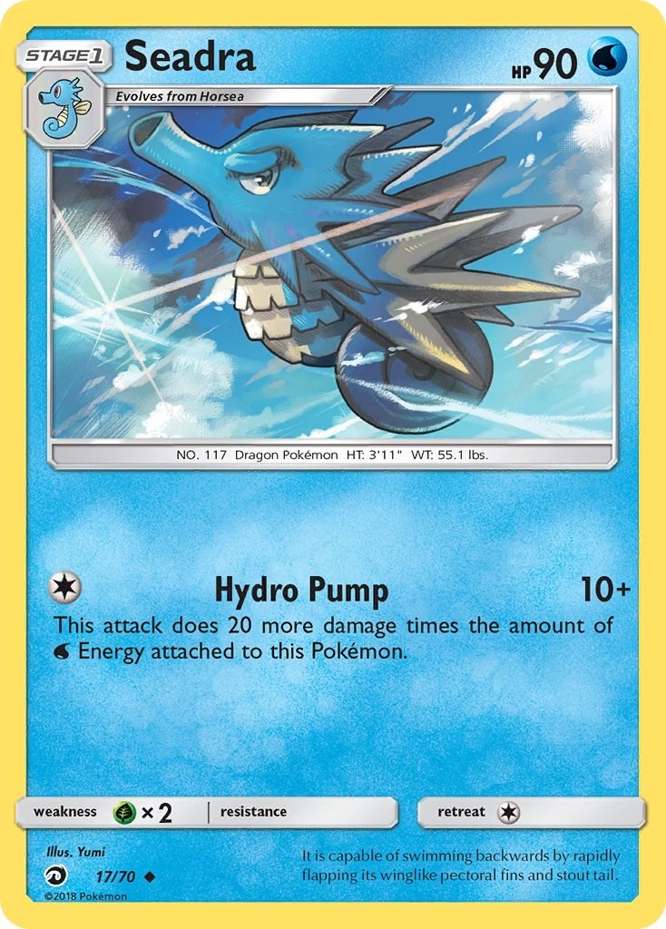 Seadra (17/70) Reverse Holofoil Uncommon NM DRM Dragon Majesty Pokemon TCG