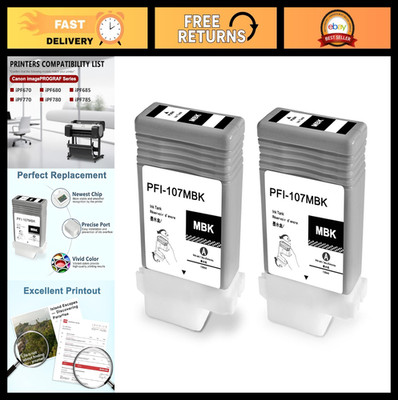 2-Pack Matte Black Ink Cartridge Compatible for Canon imagePROGRAF iPF670 iPF680