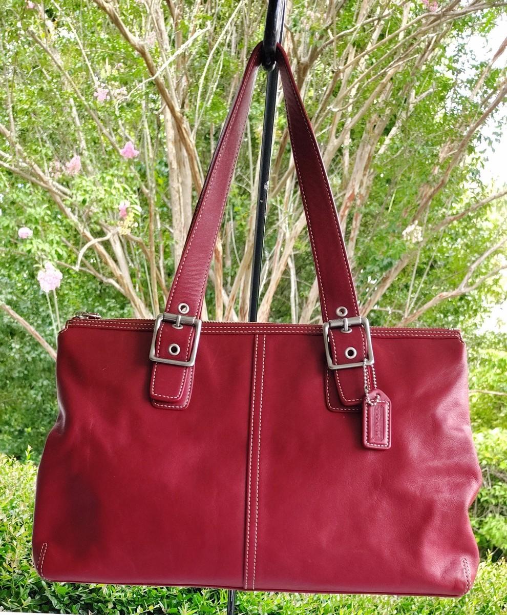 Coach Handbag Accessory Pouch　y2k red Vintage y2k red coach monogram mini bag! So cute and | Depop