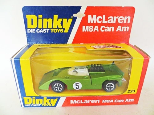 DINKY 223 'McLAREN M8A CAN AM RACING CAR #5' GREEN. VINTAGE. MIB/BOXED