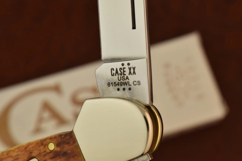 CUCHILLO DE HUESO CASE XX EE. UU. ÁMBAR QUEMADO ROGERS GRANDE WHARNCLIFFE COPPERLOCK CS (27343 Foto 4 de 4