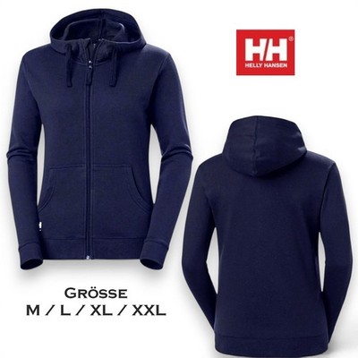 HELLY HANSEN Damen ZIP-Hoodie Sweat-Jacke Kapuze Gr. M L XL XXL Baumwolle Blau