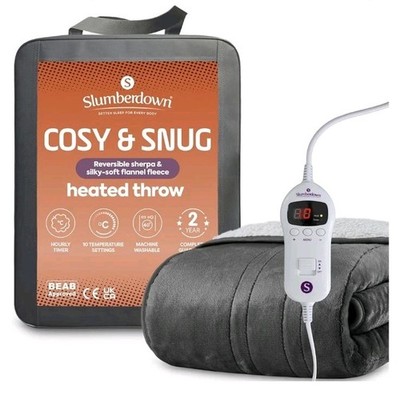 Slumberdown Luxus Heizdecke (130x160cm) - Wende Sherpa & Fleece